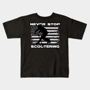 Never Stop Scootering Kids T-Shirt